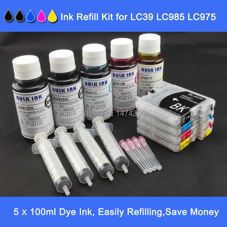 XIMO Ink Refill Kit for LC39 LC975 LC985 etc.ink refill kitrefill