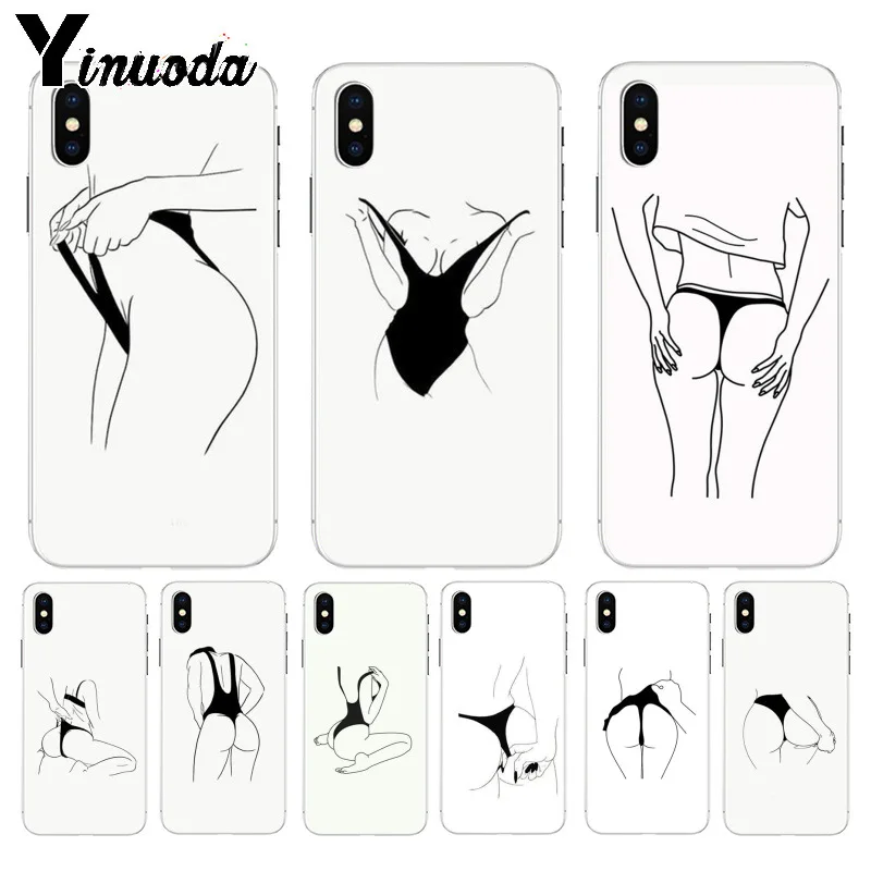 

Yinuoda Sexy Seductive Girl Solid Color Ultrathin Soft TPU Cases Fashion phone for iPhone 8 7 6 6S Plus X XS max 5 5S SE XR