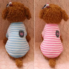 Новая маленькая милая домашняя кошка собака рубашка с короткими рукавами фланелевая модная Полосатая Зимняя теплая одежда Чихуахуа Померанский