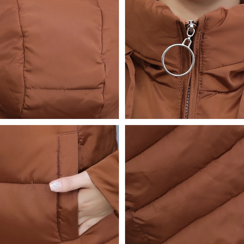 Большие размеры 6XL куртки модное женское зимнее пальто Длинная тонкая теплая куртка с хлопковой подкладкой верхняя одежда парки