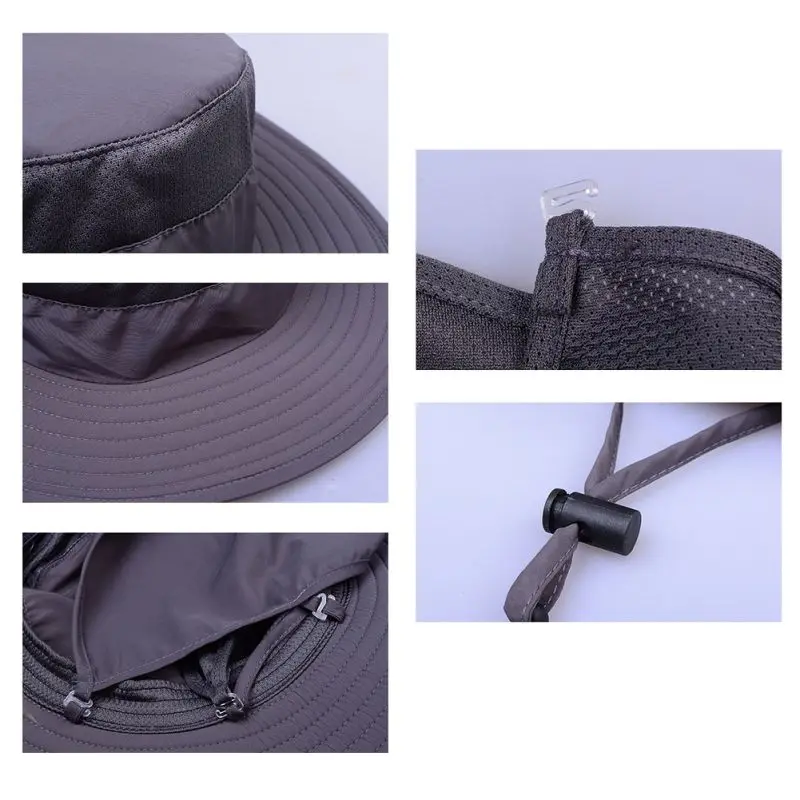 Наружная походная кепка для кемпинга с защитой от ультрафиолета для лица и шеи, рыболовная кепка, кепка с козырьком для шеи, кепка с широкими полями и пряжкой