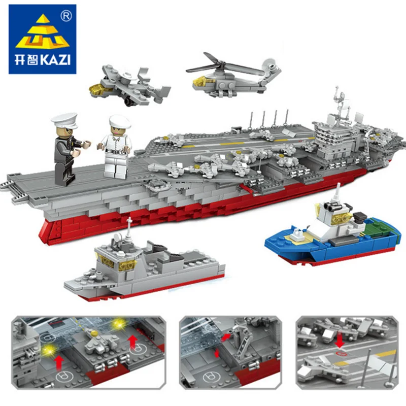 

Original 1868Pcs KAZI 10002 military Bismarck battleship 3D construction children assembled model educational toys