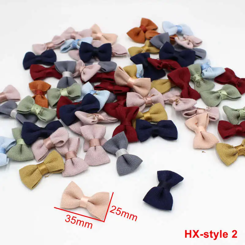 20 шт 3,5*2,5 см Разноцветные Grossgrain тканевые банты для девочек бутик мини волос лук головной убор DIY одежды ремесло поставки