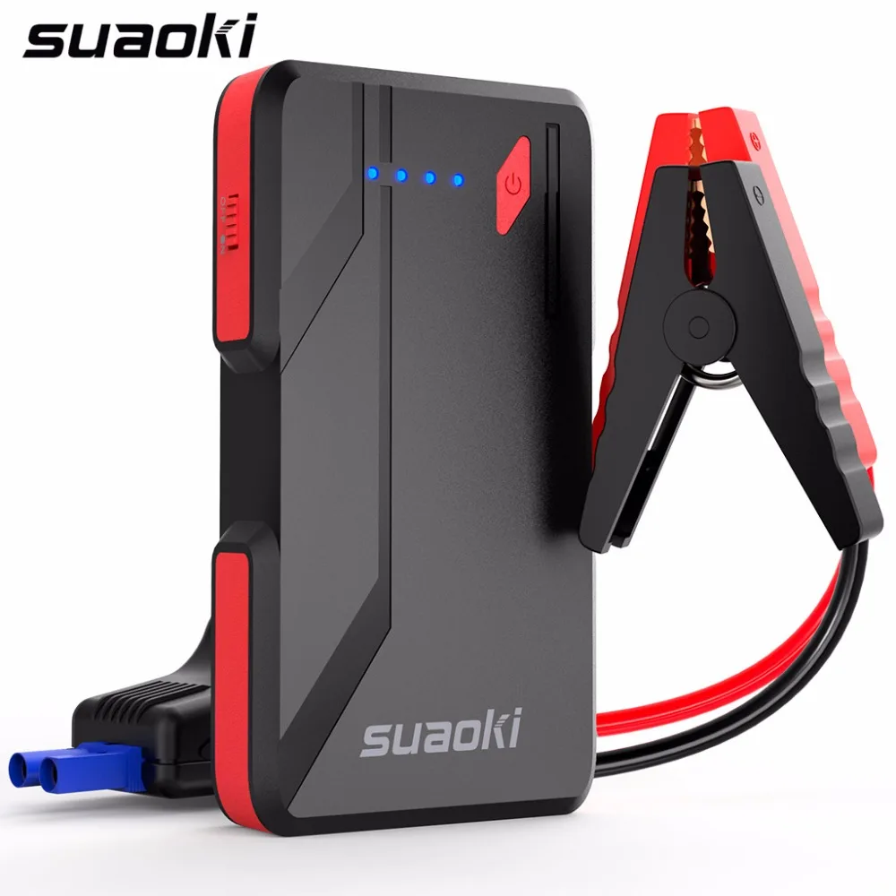 

Suaoki P4 Jump Starter 500A Peak Up to 5.0L Gas 2.0L Diesel Engines Type-C 5V/3A Port Quick Charge 3.0 Portable Power Bank