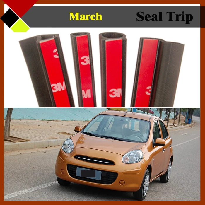 

Car Rubber Weatherstrip Air Sealed Hollow Seal StripTrim Noise Control Waterproof For March Trunk Door Edge B/C Pillar Engine