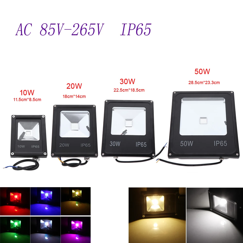 Ponto de Luz de Inundação Iluminação Exterior 10 w 20 w 30 w 50 w Levou Holofotes Holofote Rgb Lâmpada Refletor Refletor Foco Exterior Projecteur 3 light sensor switch circuit