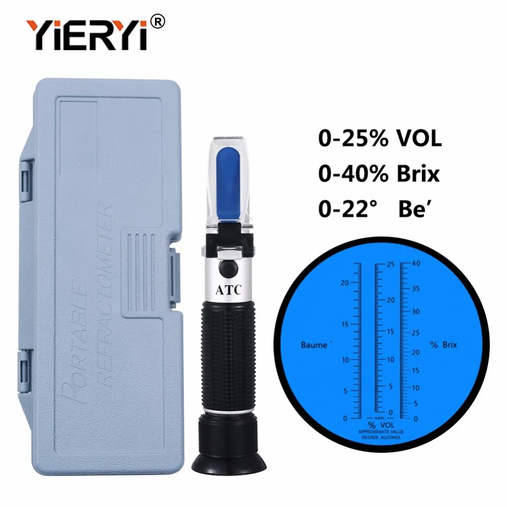 yieryi 3 In 1 Hand Held Grape & Alcohol Wine Refractometer (Brix, Baume