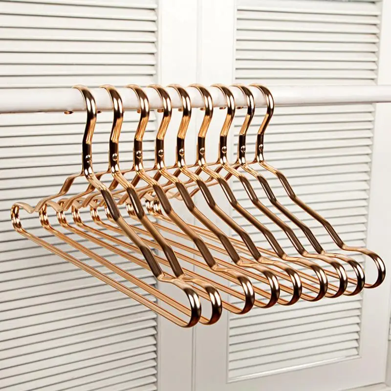 

10pcs set High Quality Durable Use Colorful Option Gold Aluminum Alloy Cloth Hangers for Adult and Kids