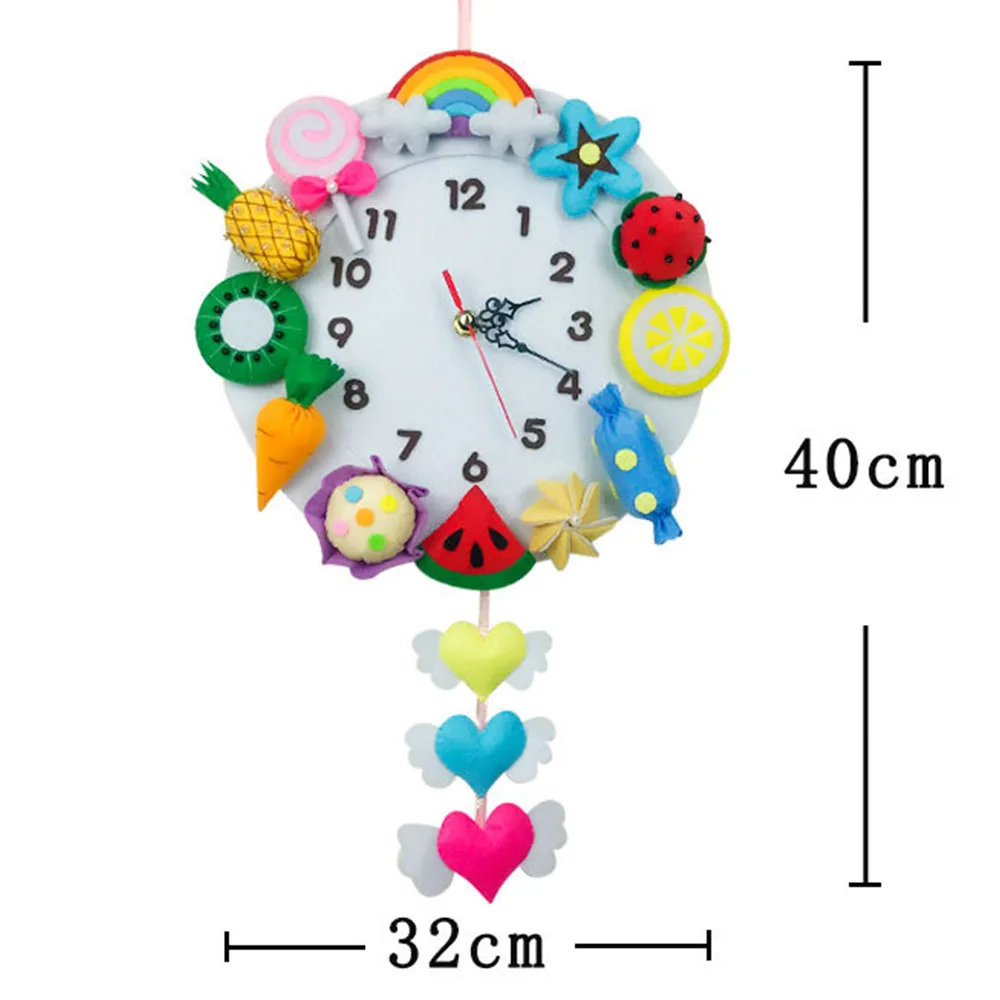 Милые животные Стиль DIY настенные набор часов игрушки Бесплатная Резки Чувствовал Материал ткань ручной работы ткань часы навесные