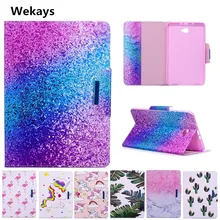 Wekays Case for Samsung Galaxy Tab A A6 10.1 2016 T585 T580 T580N T585N Cute Cartoon Flamingo Unicorn PU Flip Leather Cover Case