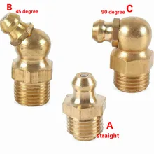 30 шт смазочный латунный ниппель масло рот смазочный ниппель BSP прямой/45 градусов/90 градусов 3/8 1/4 1/8