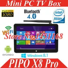 ТВ-приставка Pipo X8 Pro smart мини ПК Windows8.1 и Android двойной загрузки ОС Intel Z8350 4 ядра мини ПК " планшет HDMI 2 ГБ+ 32 ГБ/64 ГБ