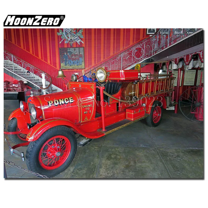 Diy Diamond Painting Fire Truck Picture 5D Embroidered Square/Round Mosaic Cross stitch Decoration WYZ181021A | Дом и сад
