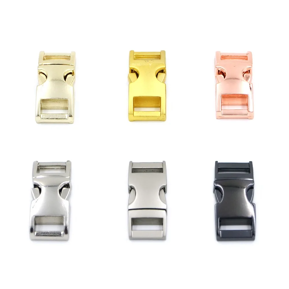 

6pcs 10mm Mix 6 Colors Metal Release Buckles Clasps For Paracord Backpack Webbing Bracelets