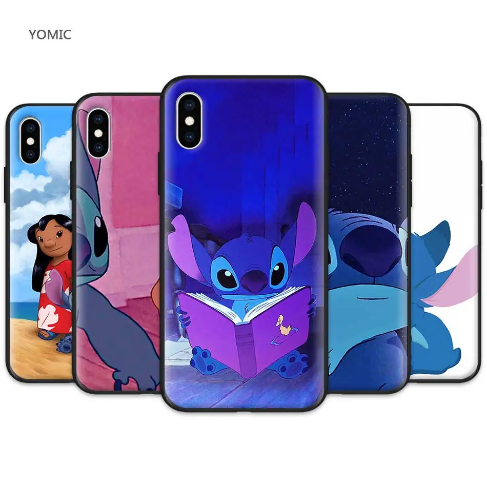 

Silicone Mobile Phone Case Cover for Apple iPhone XR 7 8 6 6S Plus X XS MAX 5 5S SE Soft TPU Case Coque Lilo Stitch cute cartoon