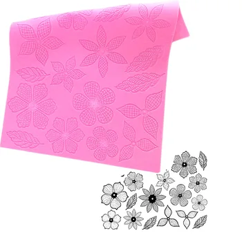 

MX124 Big Flower and leaves pattern Lace Mold Silicone Sugar Lace Pad Cake Brim Decoration Mold Kitchenware DIY Tool