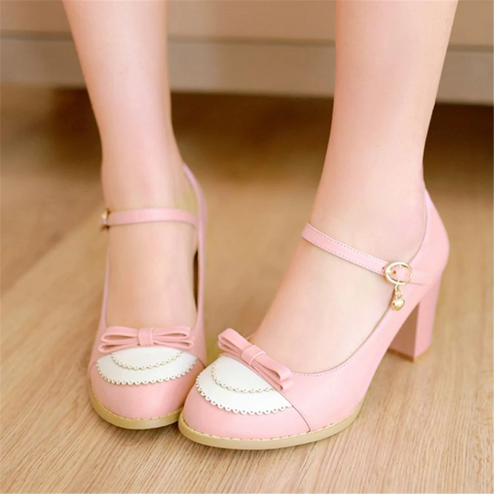 

Sweet Lolita Shoes Spring Autumn High Heels Pumps Mary Jane Shoes