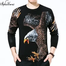 Осень зима пуловер Мужчины вязаный свитер бренд eagle печати стильные Джемперы мужские свитера тянуть homme marque