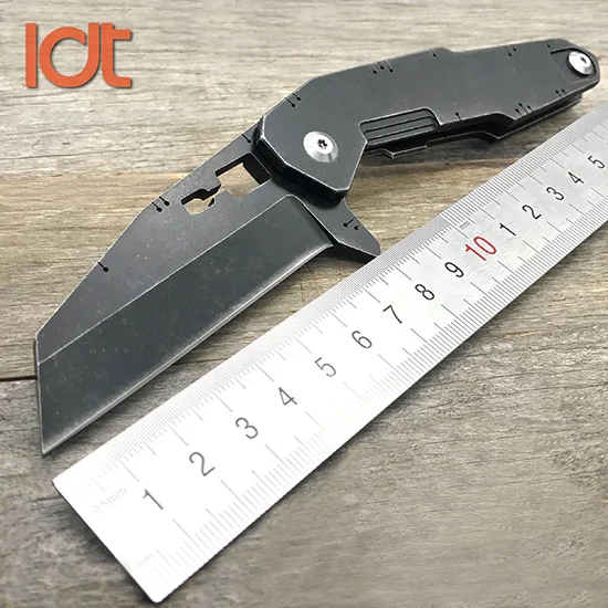 LDT QSE10 складной нож D2 лезвие все стали Кемпинг Охота выживания Ножи Открытый карманный тактический инструмент EDC нож инструмент - Цвет: Black Blade