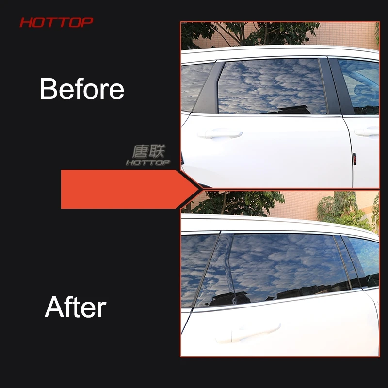 Глянцевый черный автомобиль BC окно столб против царапин зеркальная поверхность наклейка PC post Обложка для Honda CRV civic Vezel HRV