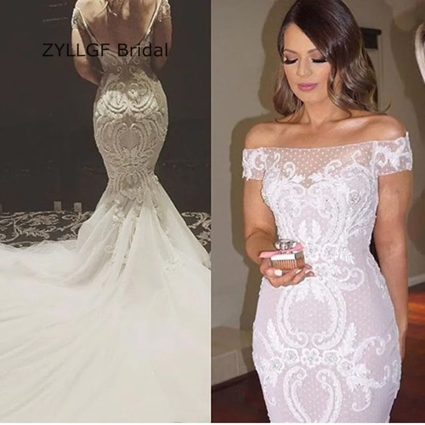 Zyllgf Bridal Sexy Mermaid Vintage Wedding Dress Bridal Gown Off