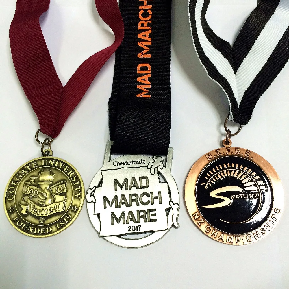 customized sports event medal for champion with engraved logo with cotton ribbon 50.8mm diameter