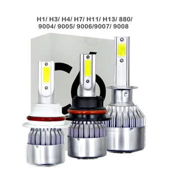 

1 pair C6 Auto Car Lights Bulbs LED H1 H3 H4 H7 H11 9005 9006 LED Bulbs Headlight LED Light Car 12V 36W 6000LM Fog Led Lamps