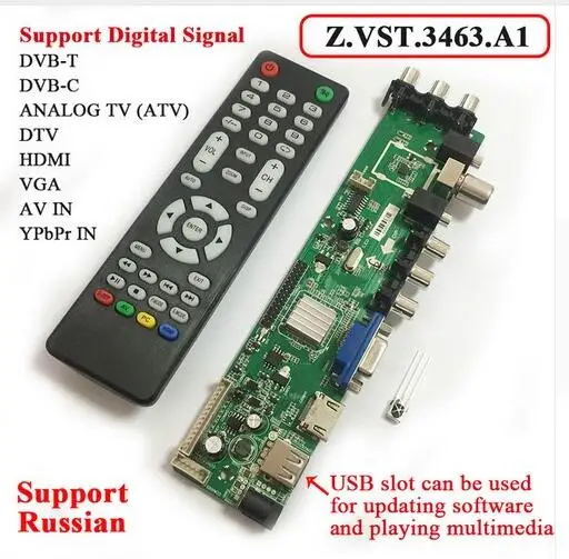 

free shipping Z.VST.3463.A/A1 DVB-T2/DVB-T/DVB-C LCD LED TV Controller Driver Board
