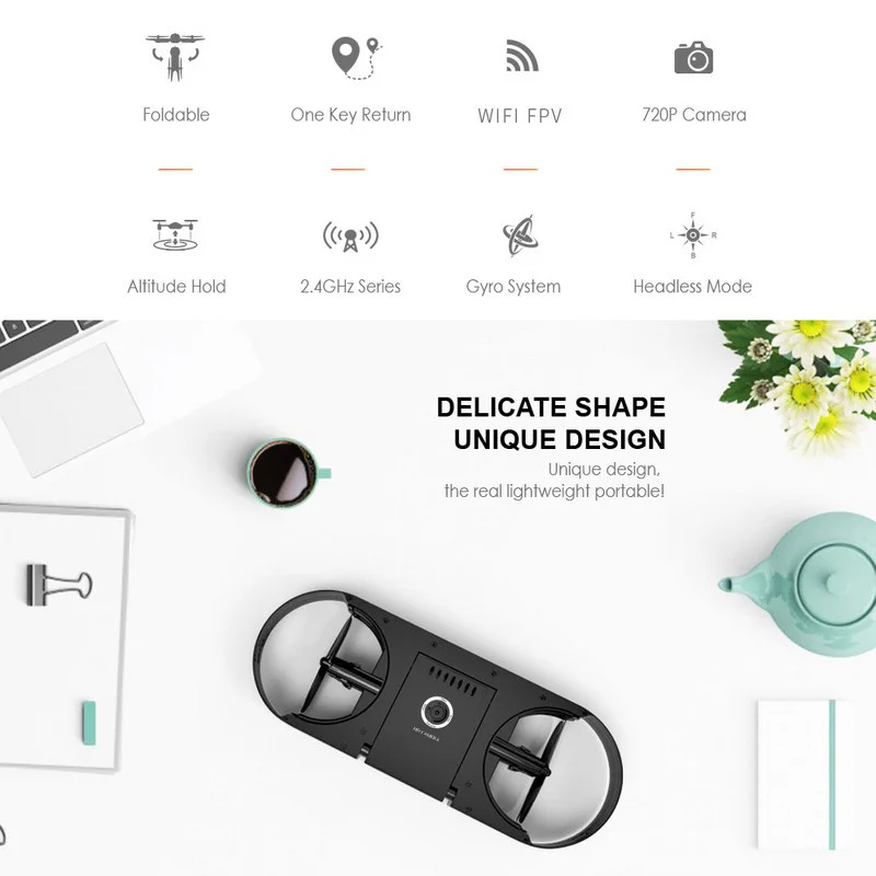 TYRC TY6 Foldable Remote Control Quadcopter Flying Toys Self Timer Drone with Camera 720P RC Helicopter Floating Flying Toys (1)