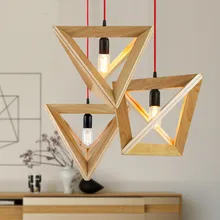 Wooden pendant light Wood lamp restaurant bar coffee dining room hanging light fixture