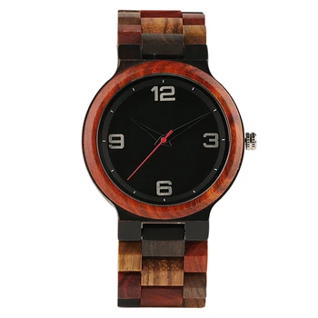 

Natural Colorful Wood Strap Men Watches Full Wooden Father's Day Gift Simple Analog Women Quartz Wrist Watch Relogio Masculino