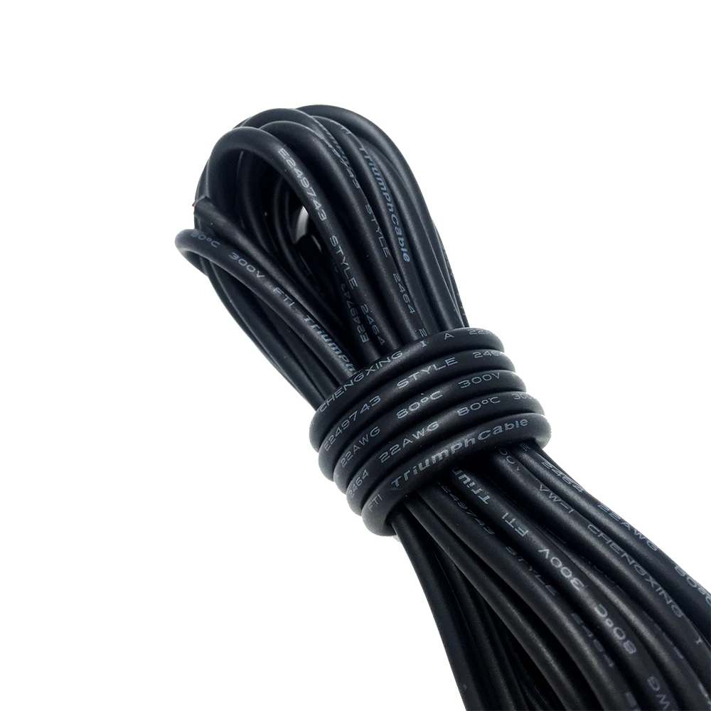 Black LED Cable 22awg ROUND WIRE (2)