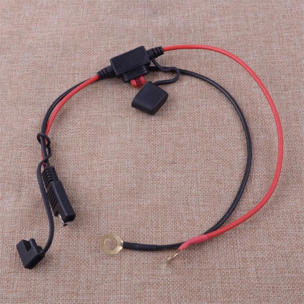 

DWCX 10A Motorcycle Waterproof SAE Connection Cable Adapter Battery Charging Wire Inline Fuse with 8MM terminal plus casing