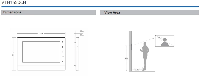 Dahua видео интеркомы VTH1550CH IP Крытый монитор 7 "TFT емкостная сигнализация с тачскрином интеграции видео дверной звонок аксессуар