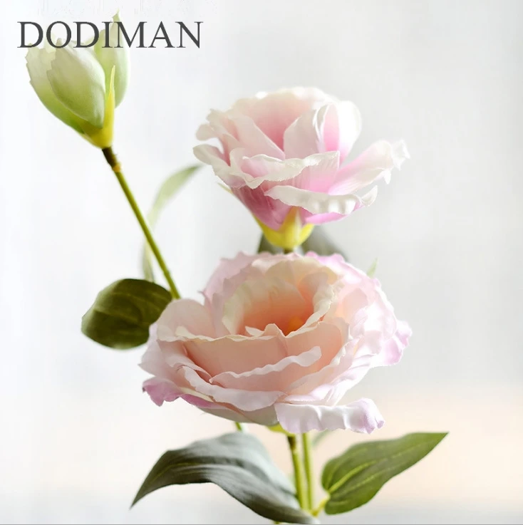 Европейский искусственный цветок 3 головы поддельные Eustoma Gradiflorus Lisianthus Рождество Свадьба Праздник декор дома 5 шт