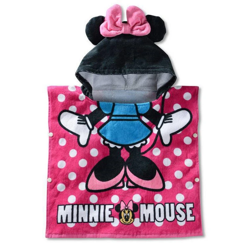  Disney cartoon Minnie Mouse cotton towel Cloak child kids boy girl hooded can wear beach towel blan