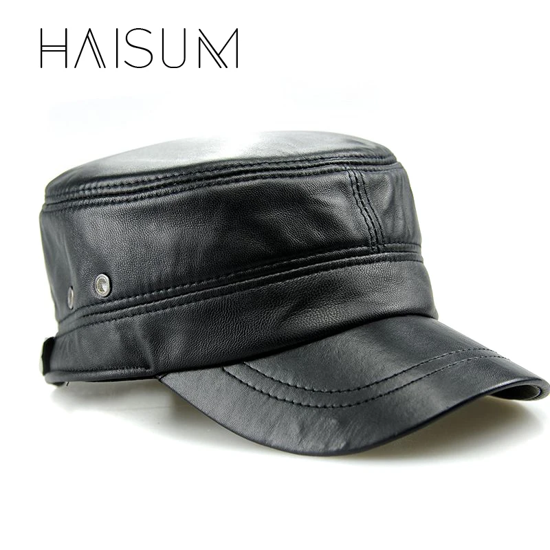 

2018 Adult Unisex Hats Gorras Haisum Genuine Leather Popular Cap/hat Men's Brand New Russian Spring Fashional Caps Cs09