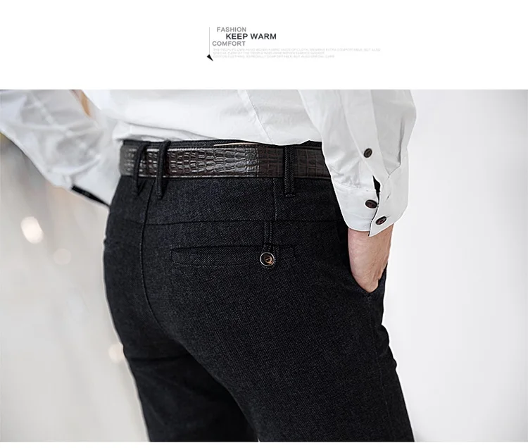 Осенние и зимние высококачественные мужские брюки, одноцветные повседневные штаны Mianma, мужские деловые прямые длинные штаны