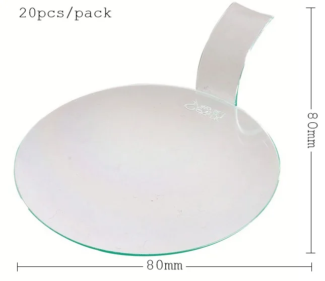 Акция-вечерние поставщики, доступная пластмассовая столовая посуда, 80*80 мм прозрачная зеленая миниатюрная, десертная круглая тарелка для кондитерских изделий, 20 в упаковке - Цвет: Transparent
