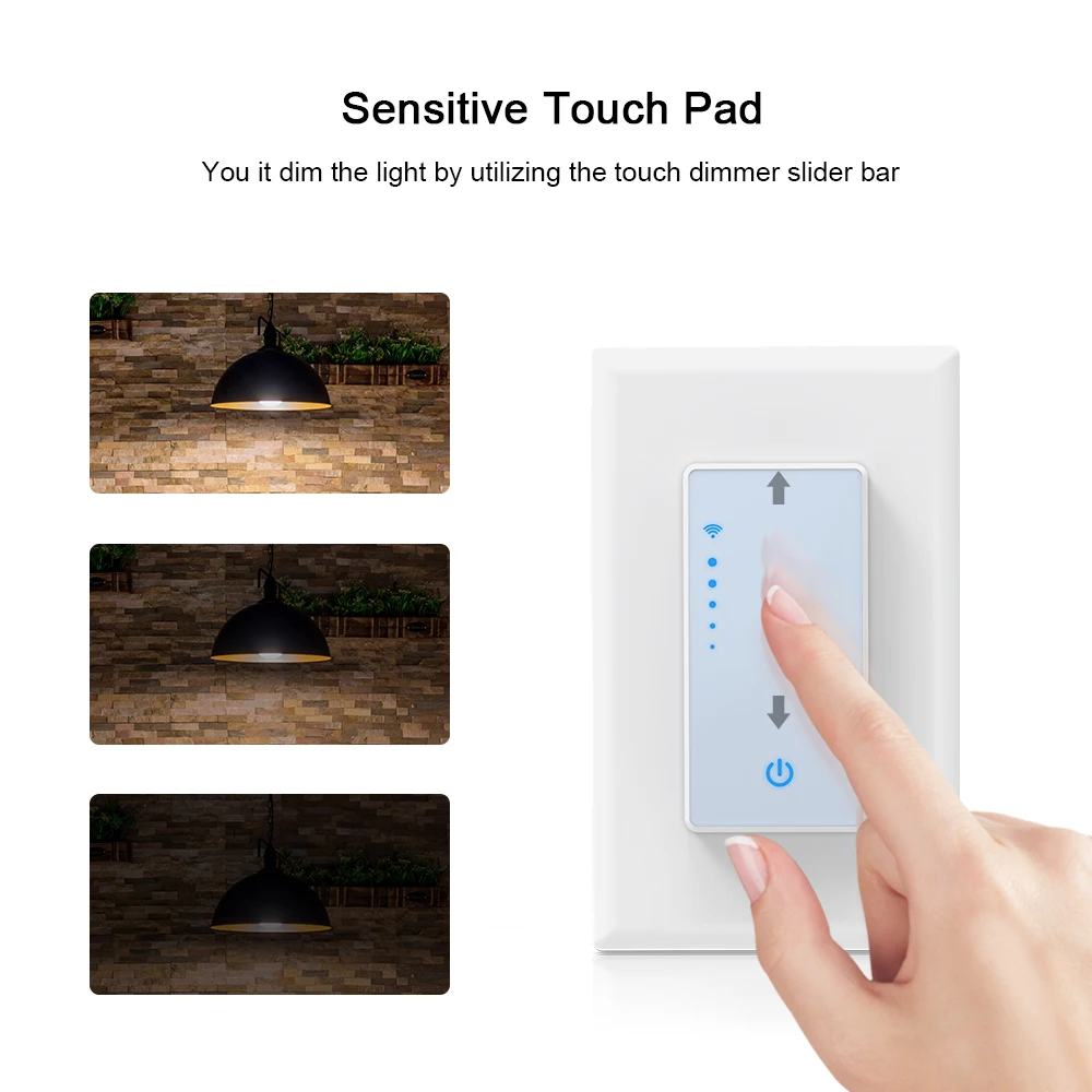 

Fire-resistant Material Smart Light Dimmer Touch Switch Wireless APP Voice Remote Control Switch Wireless Dimmer Switch Timing