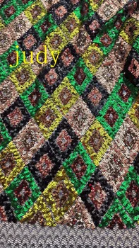 

stock 5yards/bag 2 colors can be selected mixed color dense sequins laminated diamond pattern cloth for wedding dress Xx044