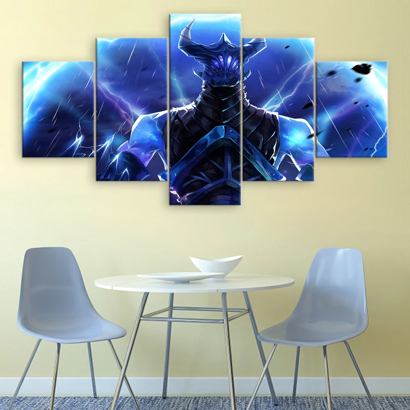 5 Pieces Canvas Printed Razor Dota 2 Wall Art Pictures Modern Artwork Painting For Living Room Wall