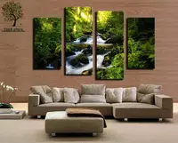Waterfall With Green Tree Landscape Large HD Picture Modern Home Wall Decor Print Painting For House Decorate No Frame HW048