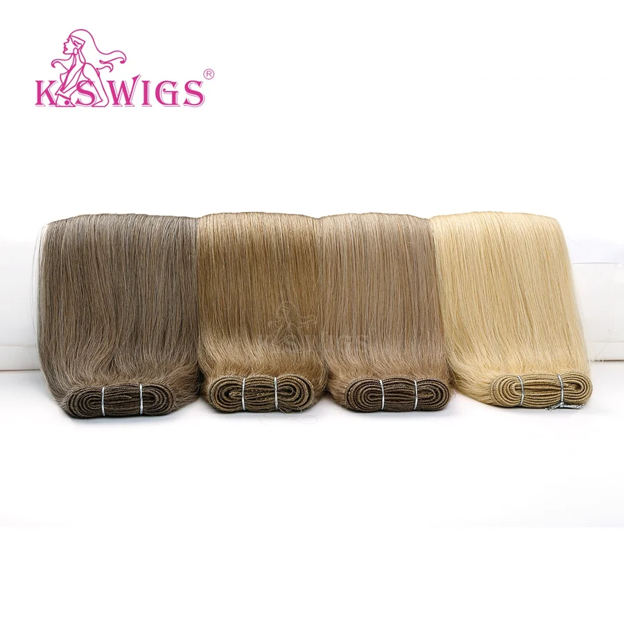 K.S парики 24 ''100 г/шт. прямые волосы Реми уток человеческих волос для наращивания двойные нарисованные человеческие волосы пучки