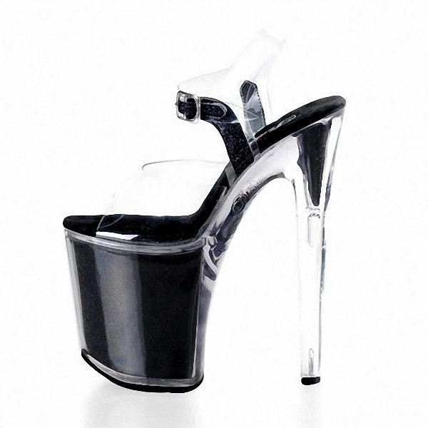 Transparent crystal high heel platform, pole shoes, 20cm high heels platform sandals party, wedding Dance Shoes