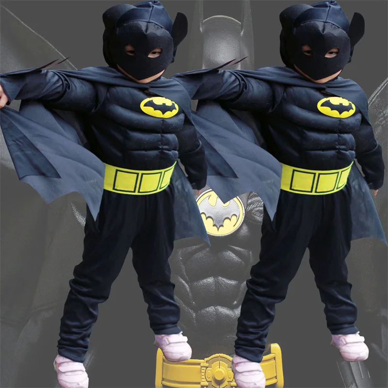 

VEVEFHUAG Christmas Boys Muscle Super Hero Captain America Costume SpiderMan Hulk Batman Avengers Costumes Cosplay for Kids Boy