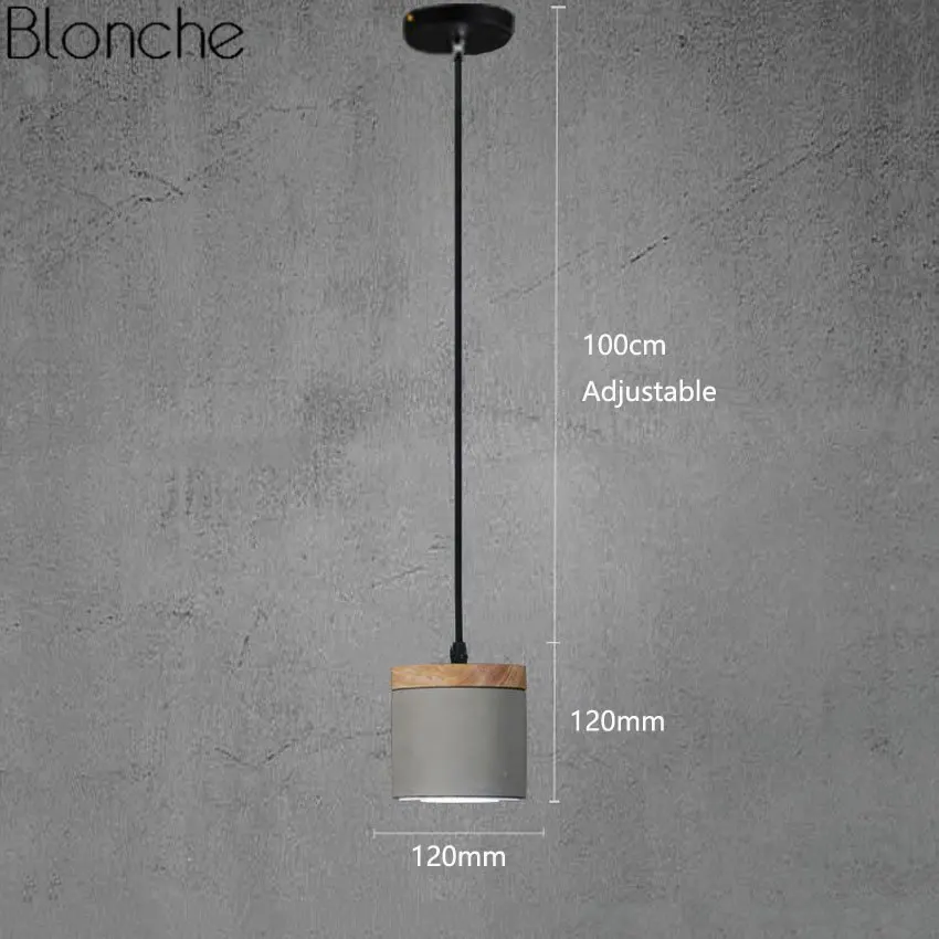 Скандинавский цементный деревянный подвесной светильник, светодиодный точечный подвесной светильник для гостиной, кухни, внутреннего освещения, декоративное освещение
