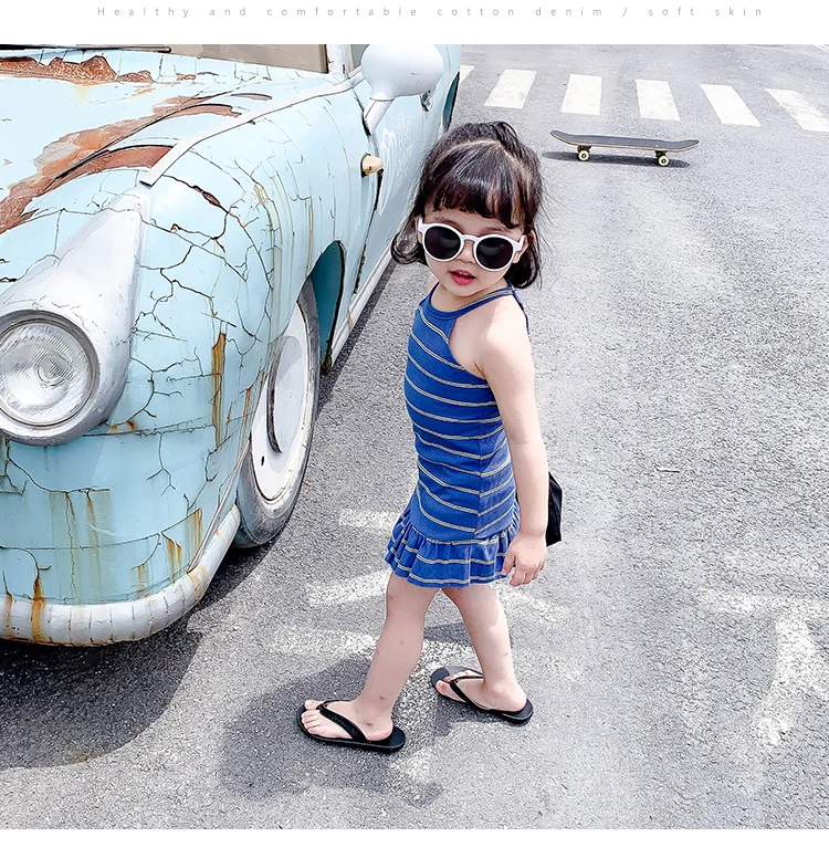 Girls Summer Beach Striped dress_08