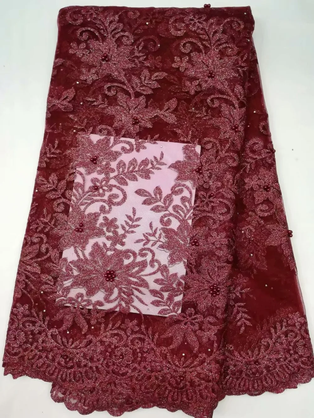 

2019 Embroidered Nigerian Laces Fabric High Quality French Tulle Lace Fabric For Women