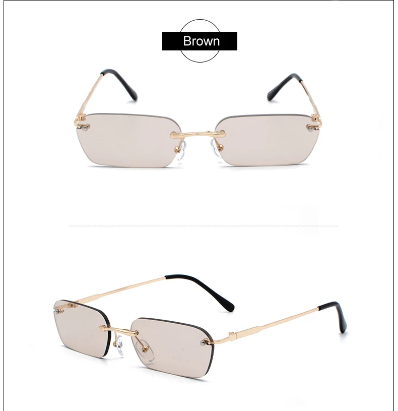 Ralferty, Ретро стиль, солнцезащитные очки для женщин и мужчин, Ретро стиль, узкие Квадратные Солнцезащитные очки, мужские, без оправы, прямоугольные, желтые, красные линзы, очки J3405